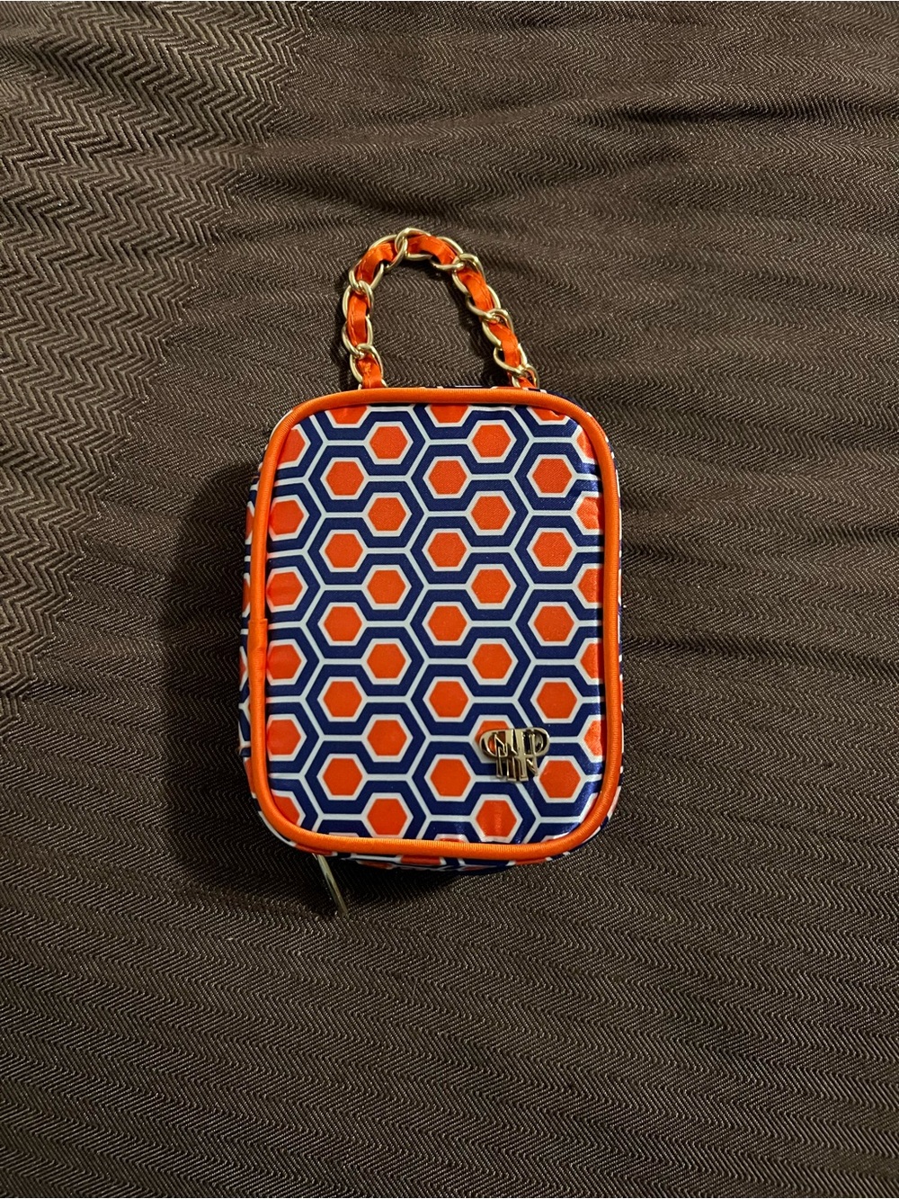 Pill Travel Case Small 4.5" Orange Blue